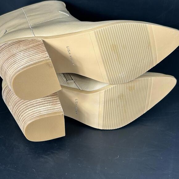 Lisa Vicky Sz 8 M Maven Western Leather Boots Tan Camel 3" Heel Side Zip Womens - Picture 7 of 8